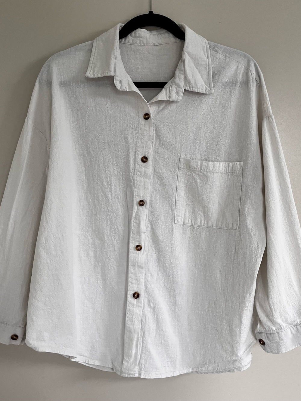 Linen White Button-Up Shirt